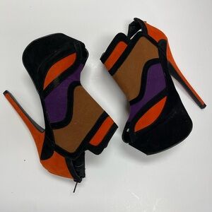 Color block ankle shootie